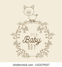 its a boy hand draw invitation card