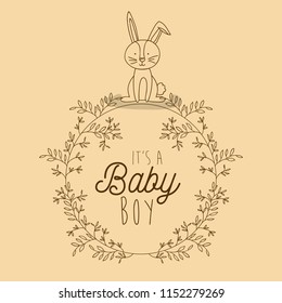 its a boy hand draw invitation card