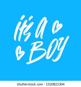 Its a boy hand drawn modern brush lettering text. Vector illustration logo for print and advertising