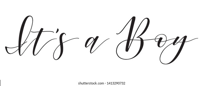 It's a Boy Hand Lettering Inscription. Graphic Calligraphy Illustration Element - Illustration