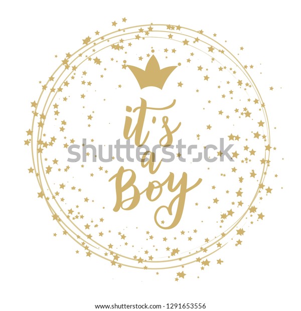 Boy Hand Lettering Text Vector Illustration Stock Vector Royalty Free