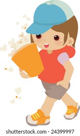 boy hand  popcorn -Cinema Vector