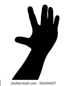 boy hand silhouette vector