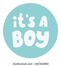 
It's a boy. Hand-drawn congratulatory illustration. Baby shower.