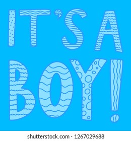 It's a Boy Handwritten Simple Baby Card Poster Decoration