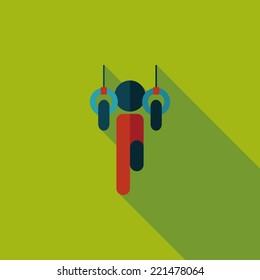 Boy hanging horizontal bar flat icon with long shadow,eps10