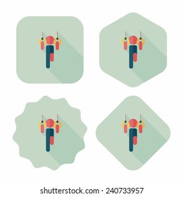 Boy hanging horizontal bar flat icon with long shadow,eps10