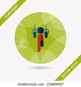 Boy hanging horizontal bar flat icon with long shadow,eps10