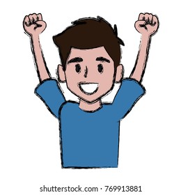 Boy happy cartoon