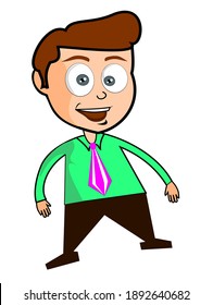 boy happy in the cartoon vector