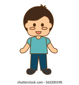 Cute Boy Icon Over White Background Stock Vector (Royalty Free ...