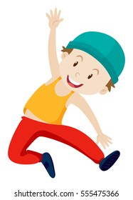 Boy with happy face illustration