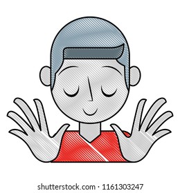 boy happy portrait character close eyes