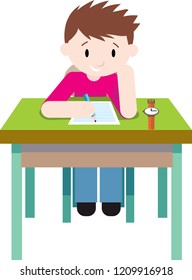 Boy Has Test School Stock Vector (Royalty Free) 1209916918 | Shutterstock