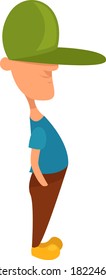 Niño con sombrero, ilustración, vector sobre fondo blanco