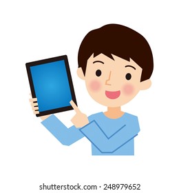 Boy to have a tablet