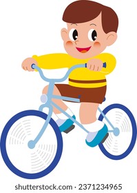 Niño divirtiéndose montando una bicicleta