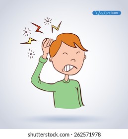 boy having really bad headache