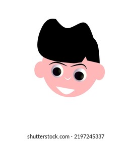 boy head cartoon character vector illustration