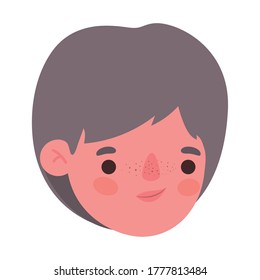 Boy head cartoon design, Kid childhood little people lifestyle casual person cheerful and cute theme Vector illustration