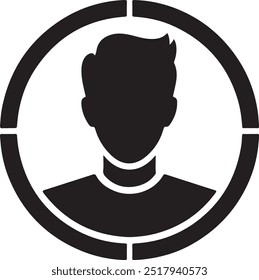 Vector del icono de la cabeza del muchacho. Perfil, silueta de la gente, persona, avatar, Vector de Botón Registrarse