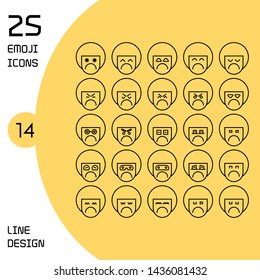 boy head profile emoticons set line theme