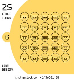 boy head profile emoticons set line theme