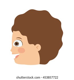 boy head profile isolated icon design, vector illustration  graphic 