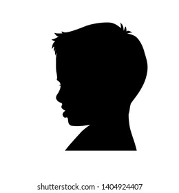 Boy head profile. Vector illustration