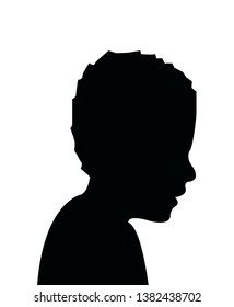 a boy head silhouette vector
