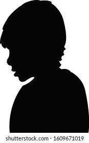a boy head silhouette vector