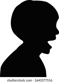 a boy head silhouette vector