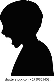 a boy head silhouette vector