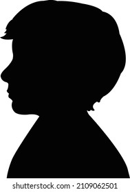 a boy head silhouette vector