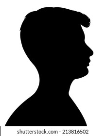 a boy head silhouette vector 