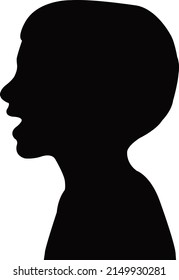 a boy head silhouette vector