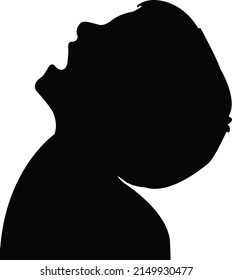 a boy head silhouette vector