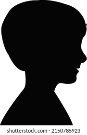vector de silueta de cabeza de niño