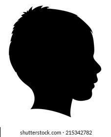 A Boy Head Silhouette Vector