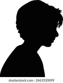 a boy head silhouette vector