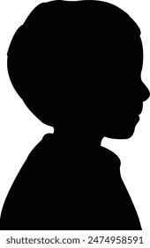 a boy head silhouette vector