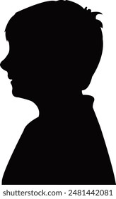 a boy head silhouette vector