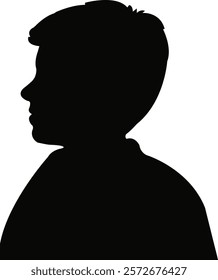 a boy head silhouette vector