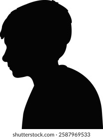 a boy head silhouette vector