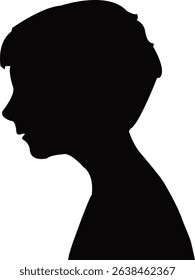a boy head silhouette vector