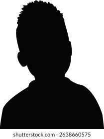 a boy head silhouette vector