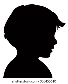 a boy head silhouette vector