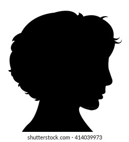 a boy head silhouette vector