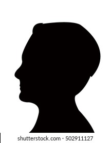 boy head silhouette vector