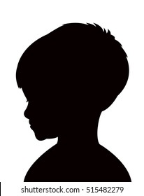 a boy head silhouette vector